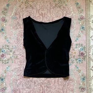 Elegant Black Velvet Women's vest